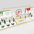 Modern Perfume Cosmetics Display Stand With Elegant Bottles Cosmetic Products And Screens