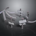 Signage Display Equipment Featuring Multiple Curved Straight Arrow Indicators And Paperboard Material