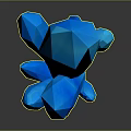 Blue Crystal Geometric Polyhedral Decorative Ornament Set for Modern Home Interior Decor