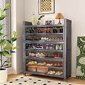 Modern Multi Tier Shoe Cabinet With Transparent Dustproof Doors For Home Footwear Storage Solution