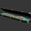 Open Black Storage Case With Gun Knife And Metal Hardware
