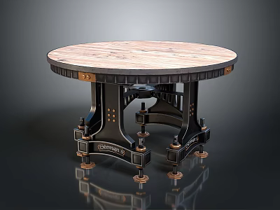 Round Marble Top Table With Black Decorative Legs And Elegant Base Design 3d model