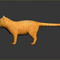 Orange Cat Character Model With Bright Fur And Realistic Standing Features