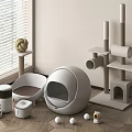 Modern Indoor Cat Supplies With Bed Scratching Post Bowls And Toys