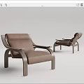 Modern Minimalist Leisure Chairs With Leather Upholstery And Wooden Frame Design
