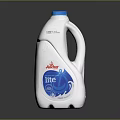 White Plastic Laundry Bottle with Blue Cap Red Logo Life Label and Blue Wave Design