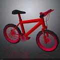 Red Bicycle With Black Seat And Black Tires In Simple Modern Design