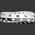 White Circular Loop With Holes Forming Infinity Shape Design Element