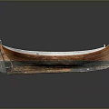 Old Wooden Water Transport Boat With Rustic Interior And Weathered Structure