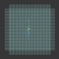 Abstract Stage Design with Green Line Grid White Small Flowers on Black Background
