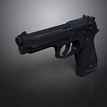 Tactical Black Handgun With Grip Trigger Barrel And Safety Features