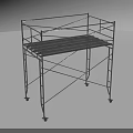 Sturdy Scaffolding Metal Frame Construction Tool With Wheels And Platform