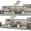 Modern sofa coffee table combination 3d model
