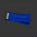 Blue And Silver Ninja Headband With Leaf Symbol And Metal Rivets Design