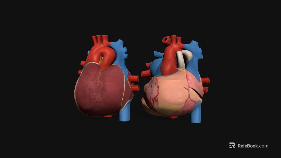 Human Heart Anatomical Models With Detailed Internal Structure And Chambers 3d model
