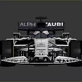 Williams F1 Race Car With Blue And White Livery And Sponsor Logos