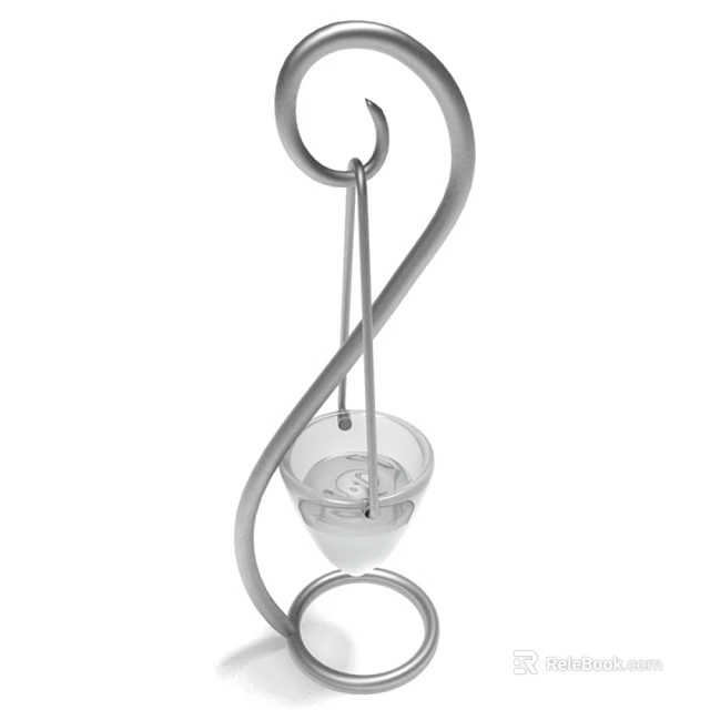 Elegant Spiral Metal Decorative Candle Holder With Clear Glass Container For Home 3d model 