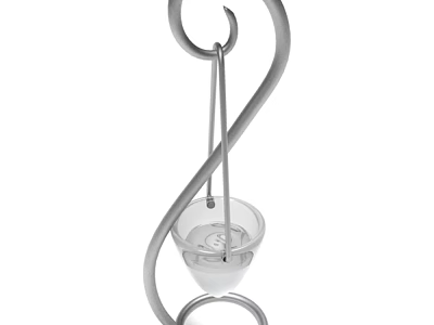 Elegant Spiral Metal Decorative Candle Holder With Clear Glass Container For Home 3d model