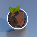 Fresh Chocolate Pieces in White Bowl Topped with Green Leaves