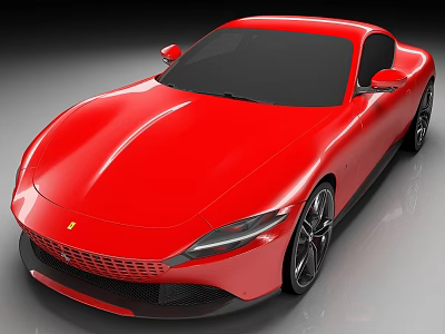 Red Ferrari Sports Car Featuring Sleek Body And Black Alloy Wheels 3d model