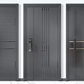 Modern Gray Security Doors with Multiple Design Styles and Secure Lock Features 3d model