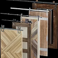 Wooden Sliding Barn Door Design With Textured Panels And Metal Hardware For Home Interior