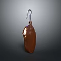 Brown Shiny Leather Like Hanging Organizer Pouch With Metal Hook Design