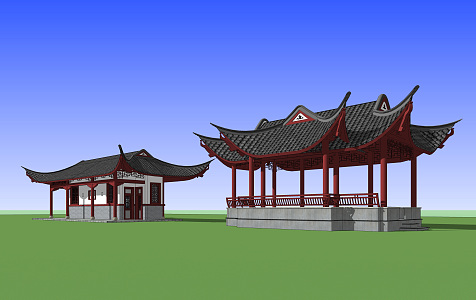 Chinese Style Pavilion Ancient Building Pavilion 3d model