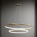 Modern Double Ring Metallic Chandelier With Illuminated Circular Design For Interior Ceiling 3d model