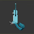 Game Movie Character Blue Bird Like With Spread Wings Low Poly 3D Model Reflective Base