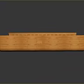 Orange Wooden Textured Rectangular Box On Smooth Black Surface With Reflection