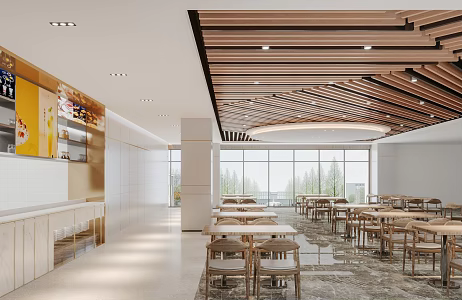 Staff cafeteria 3d model