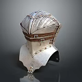 Medieval Metal Helmet With Leather Straps And Rivets Historical Armor Design