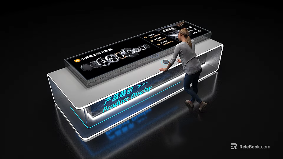 Commercial Equipment Interactive Product Display With Touch Screen For User Operation And Modern Design 3d model 