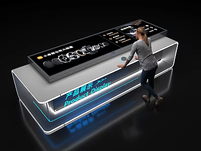 Commercial Equipment Interactive Product Display With Touch Screen For User Operation And Modern Design 3d model
