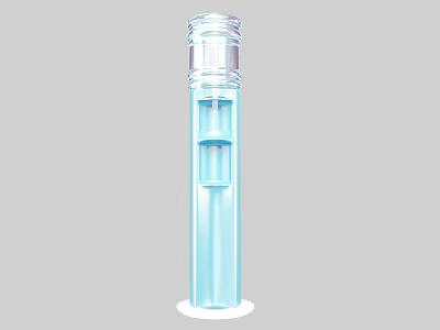 Modern Transparent Blue Cylindrical Tower Humidifier Daily Use Appliance With White Base 3d model