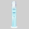 Modern Transparent Blue Cylindrical Tower Humidifier Daily Use Appliance With White Base