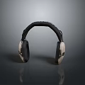 Stylish Protective Earmuffs With Black Headband And Beige Ear Cups