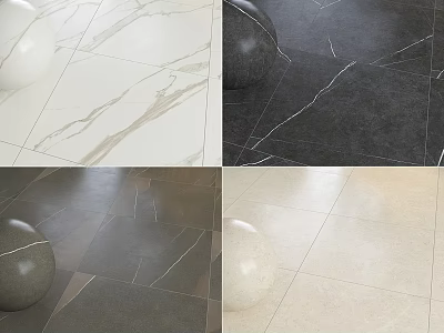 Marble Floor Tiles In Different Colors With Decorative Balls For Interior Home Design 3d model