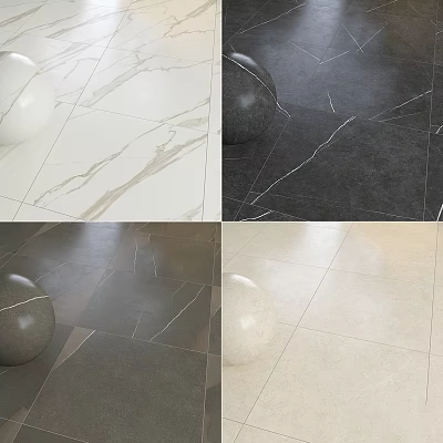 Marble Floor Tiles In Different Colors With Decorative Balls For Interior Home Design 3d model