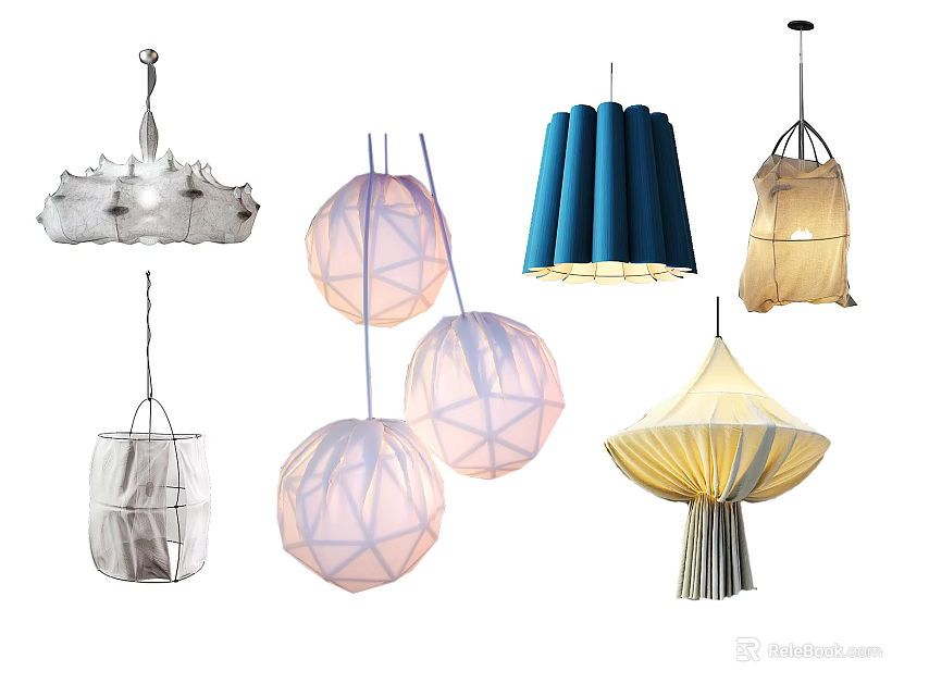 Creative Modern Pendant Lights With Various Shapes And Unique Designs For Home Decor 3d model 