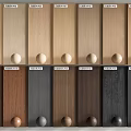 Various Colored Wooden Wall Panels With Decorative Balls And Color Samples
