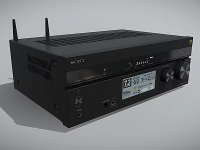 Sony Black Computer Networking Device With Antennas Display Screen And Control Knobs 3d model