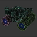 Professional Binocular Style Commercial Equipment With Metallic Body Blue Lenses And Mechanical Structure