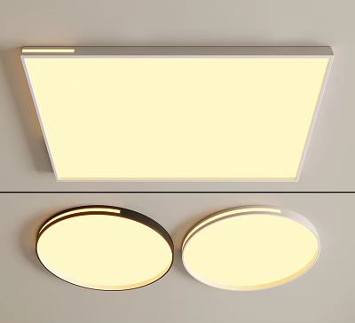 Modern Minimalist Ceiling Lights With Square And Round Designs For Indoor Lighting 3d model