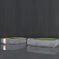 Modern tree pool landscape seat 3d model