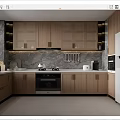 Modern Kitchen Interior Design Featuring Wooden Cabinets Marble Countertops And Integrated Appliances