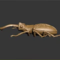 Golden Beetle Shaped Decorative Ornament With Intricate Details And Shiny Finish