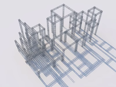 Advanced 3D Architectural Modeling Equipment for Structural Wireframe Design and Building Framework 3d model