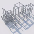 Advanced 3D Architectural Modeling Equipment for Structural Wireframe Design and Building Framework